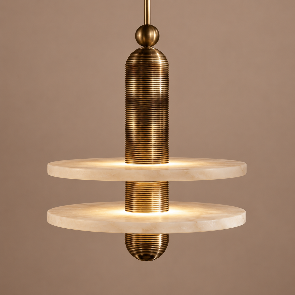 The Volto Totem | Solid Brass & Spanish Alabaster | CLVTO