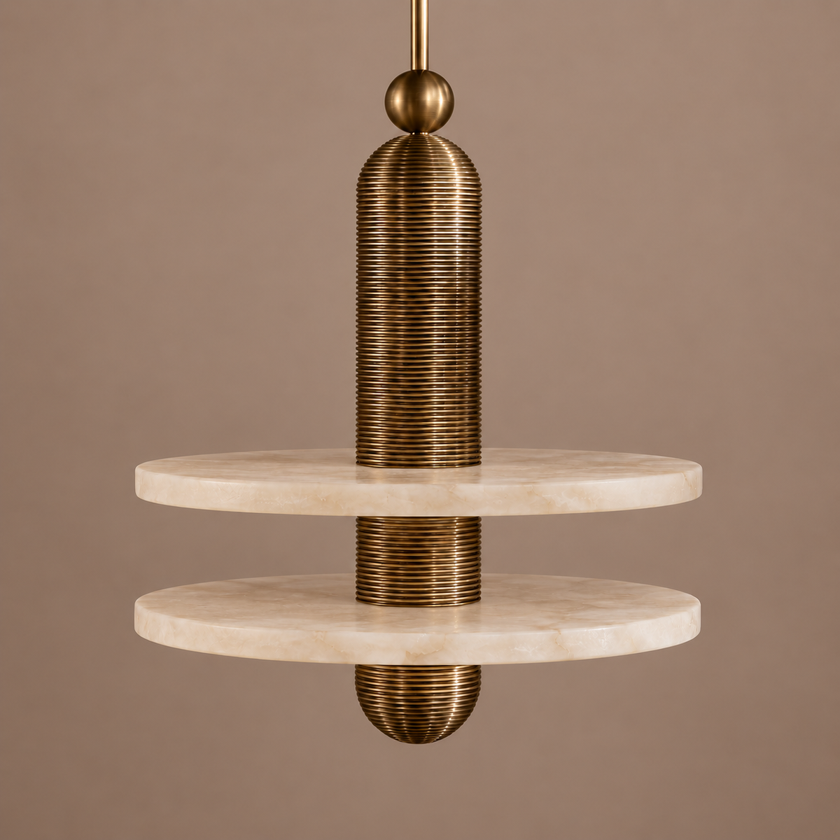The Volto Totem | Solid Brass & Spanish Alabaster | CLVTO