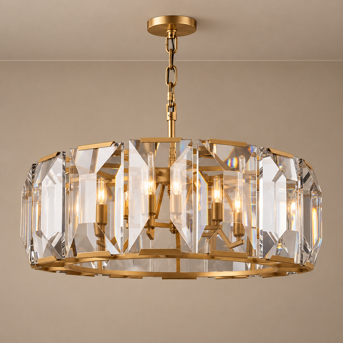 Round Crystal Halo Chandelier | CLPOH009K