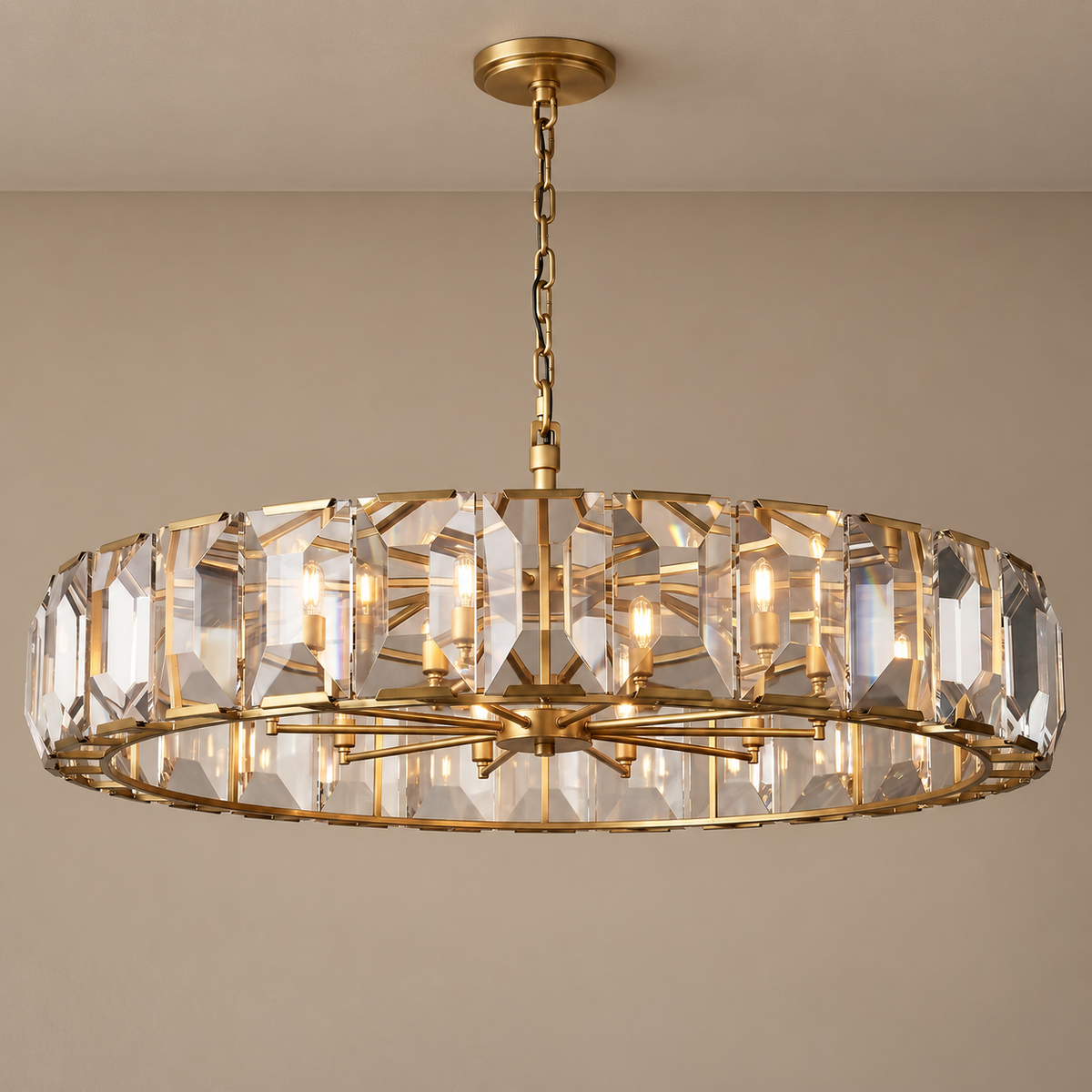 Round Crystal Halo Chandelier | CLPOH009K