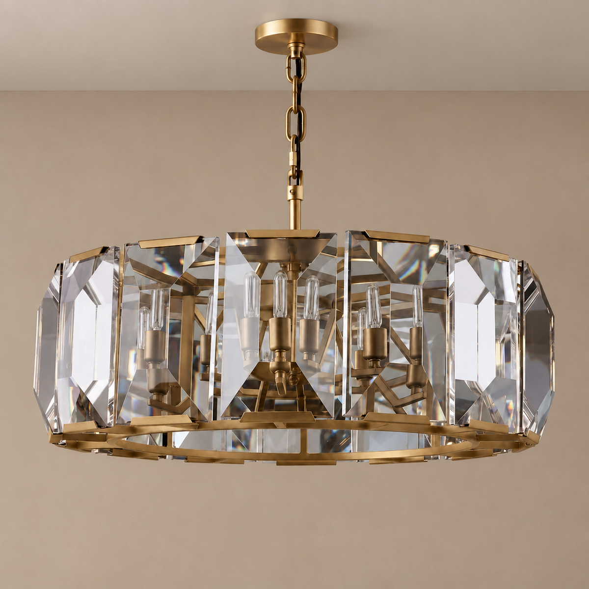 Round Crystal Halo Chandelier | CLPOH009K