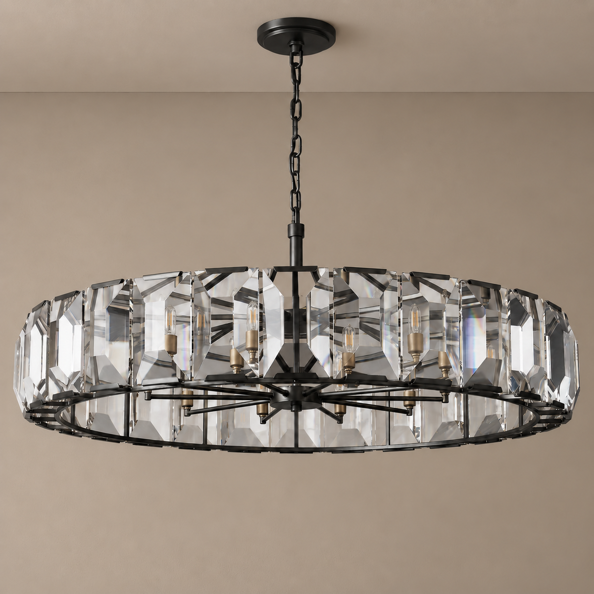 Round Crystal Halo Chandelier | CLPOH009K