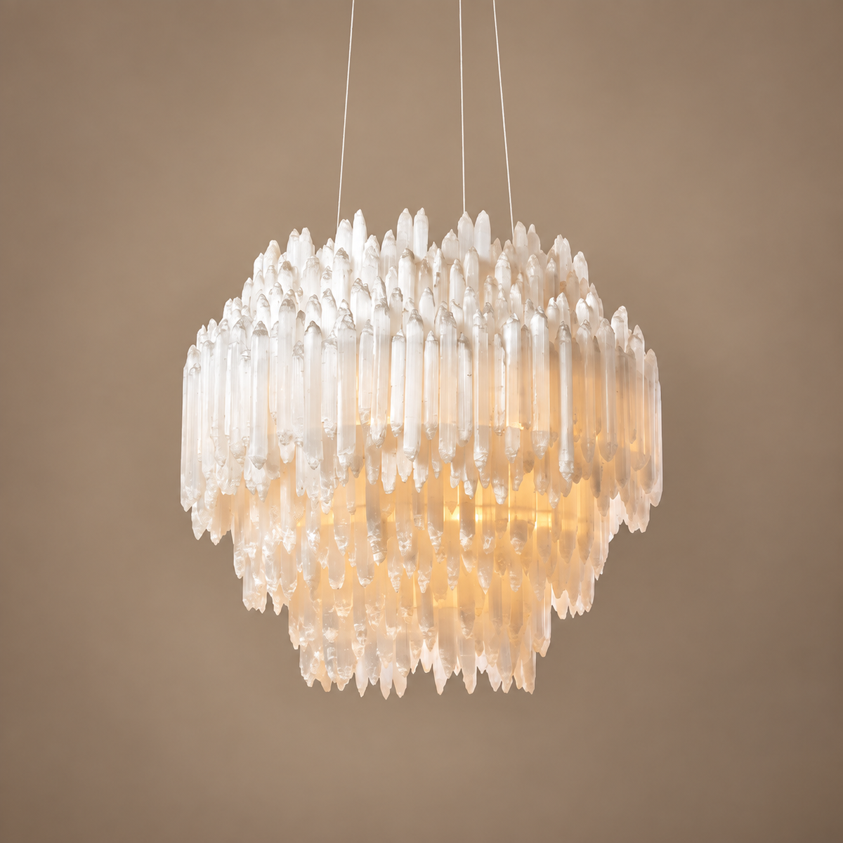 The Cortina Tiered Chandelier | Selenite & Brass | CLCRT