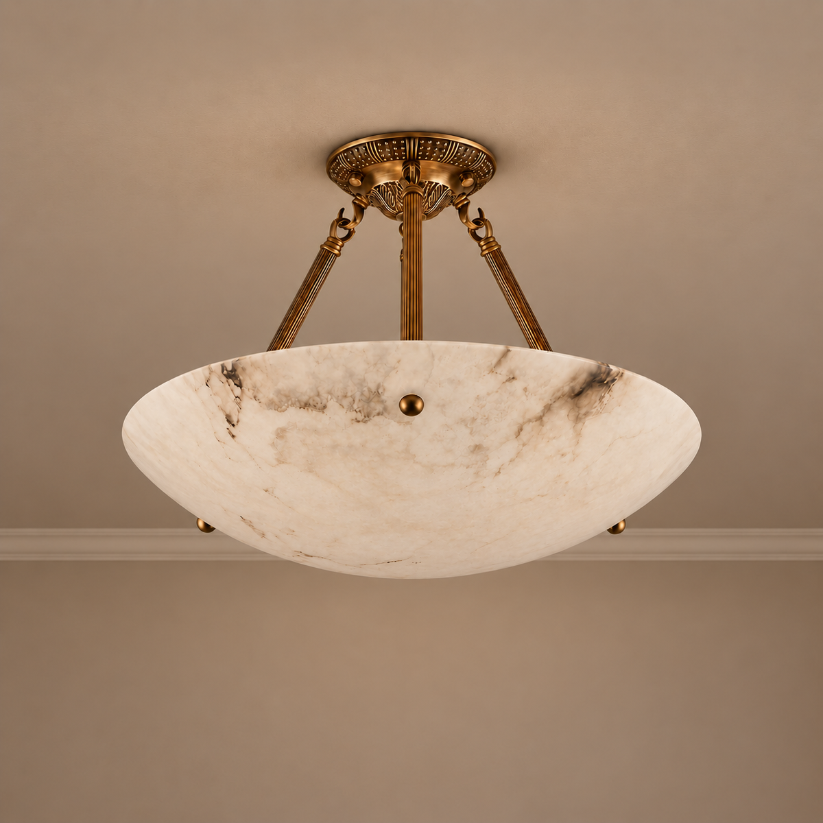 Alabaster Semi-Flush | Patterned Rose | CLAS0250B