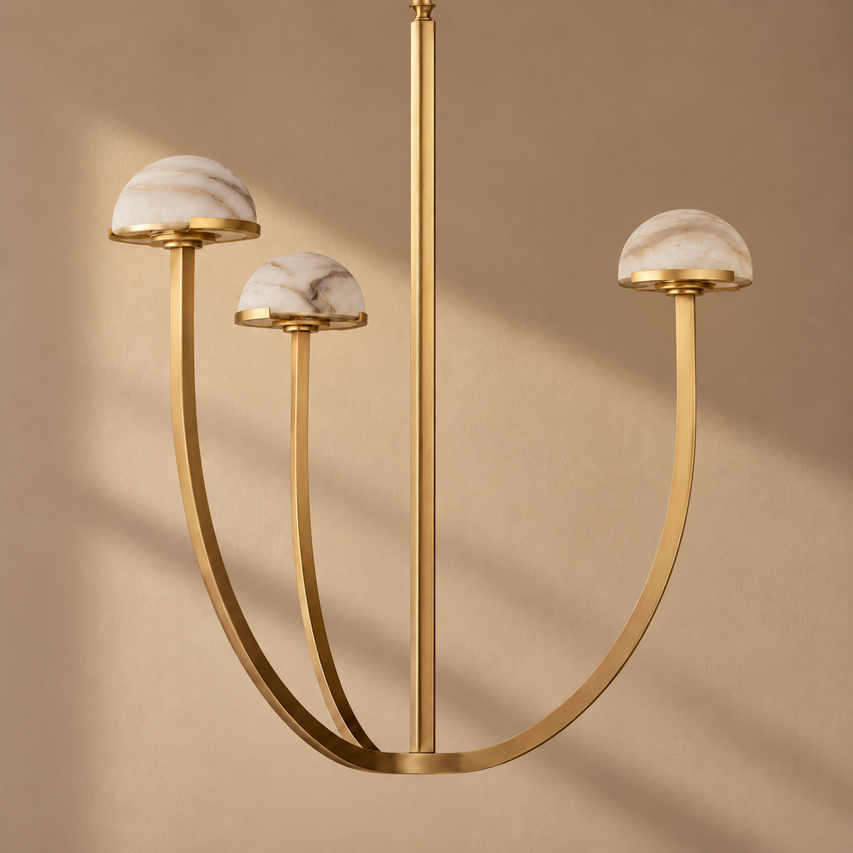 Tiered Brass & Alabaster Chandelier | 3 Arch | CL02453T