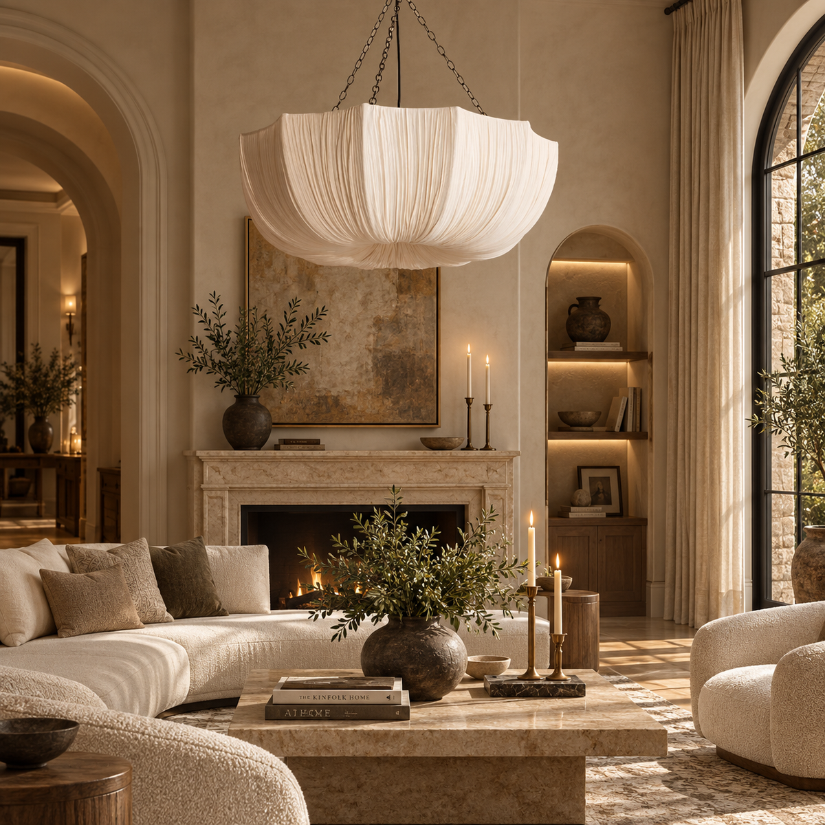 SABINA WABI-SABI LINEN PENDANT CHANDELIER | CLQC029