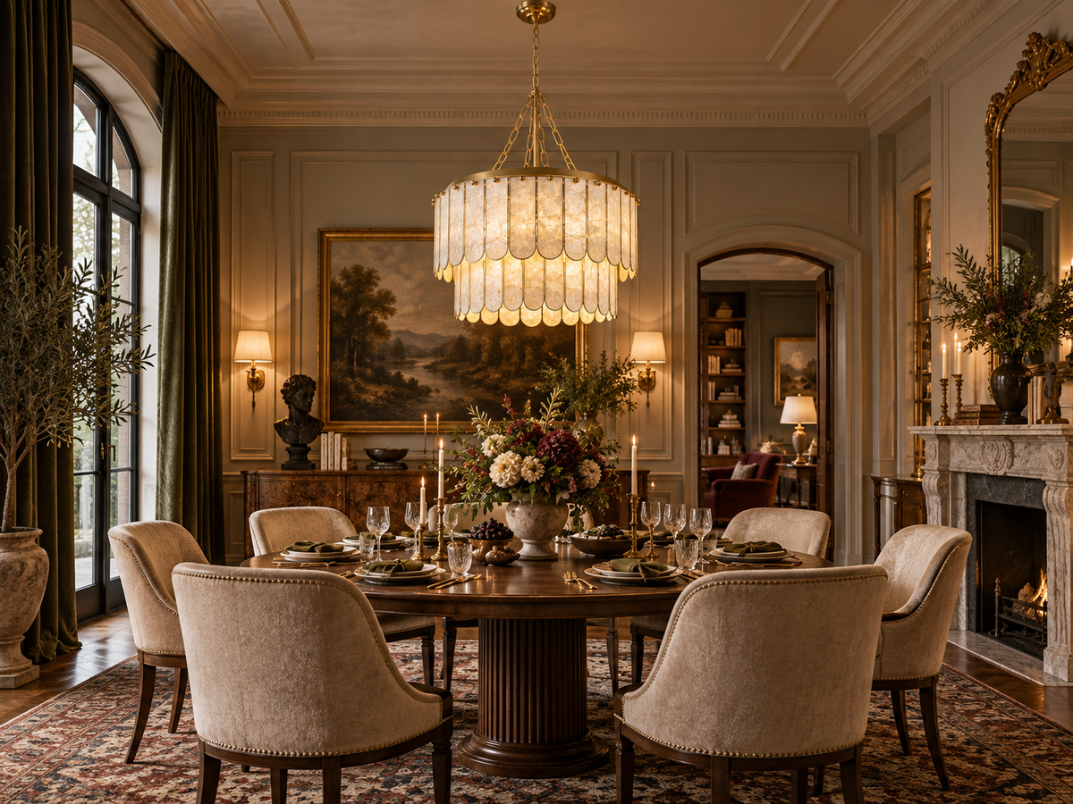 DOUBLE ROUND SHELL CHANDELIER | CLFRT05K