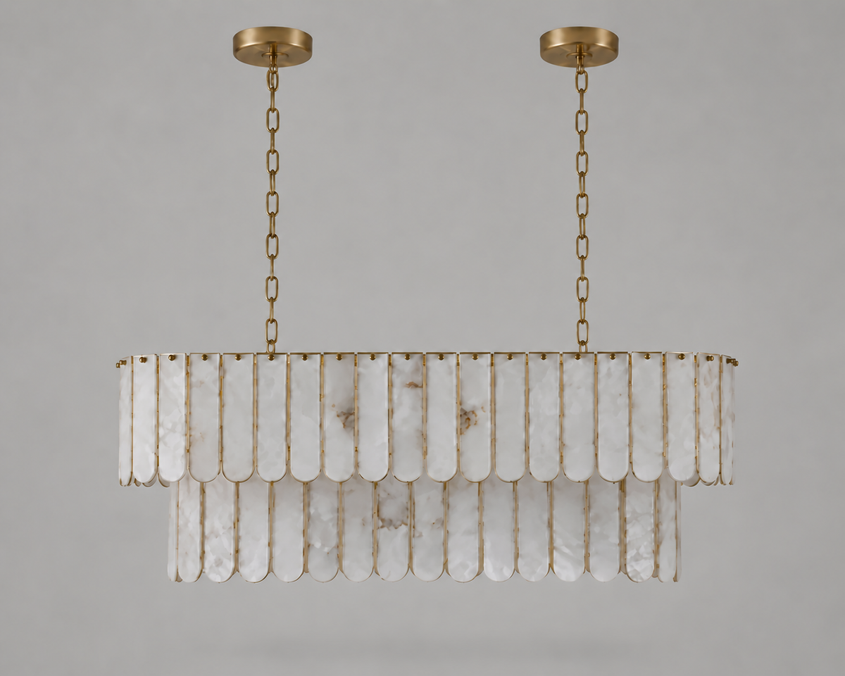 OVAL TIERED SHELL CHANDELIER | CLJUPOFS