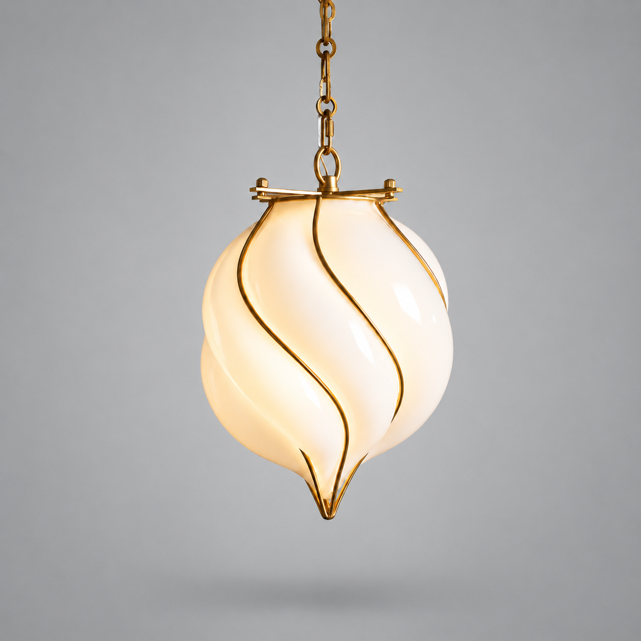 The Belluno Lantern | Glass & Brass Pendant | CLND038