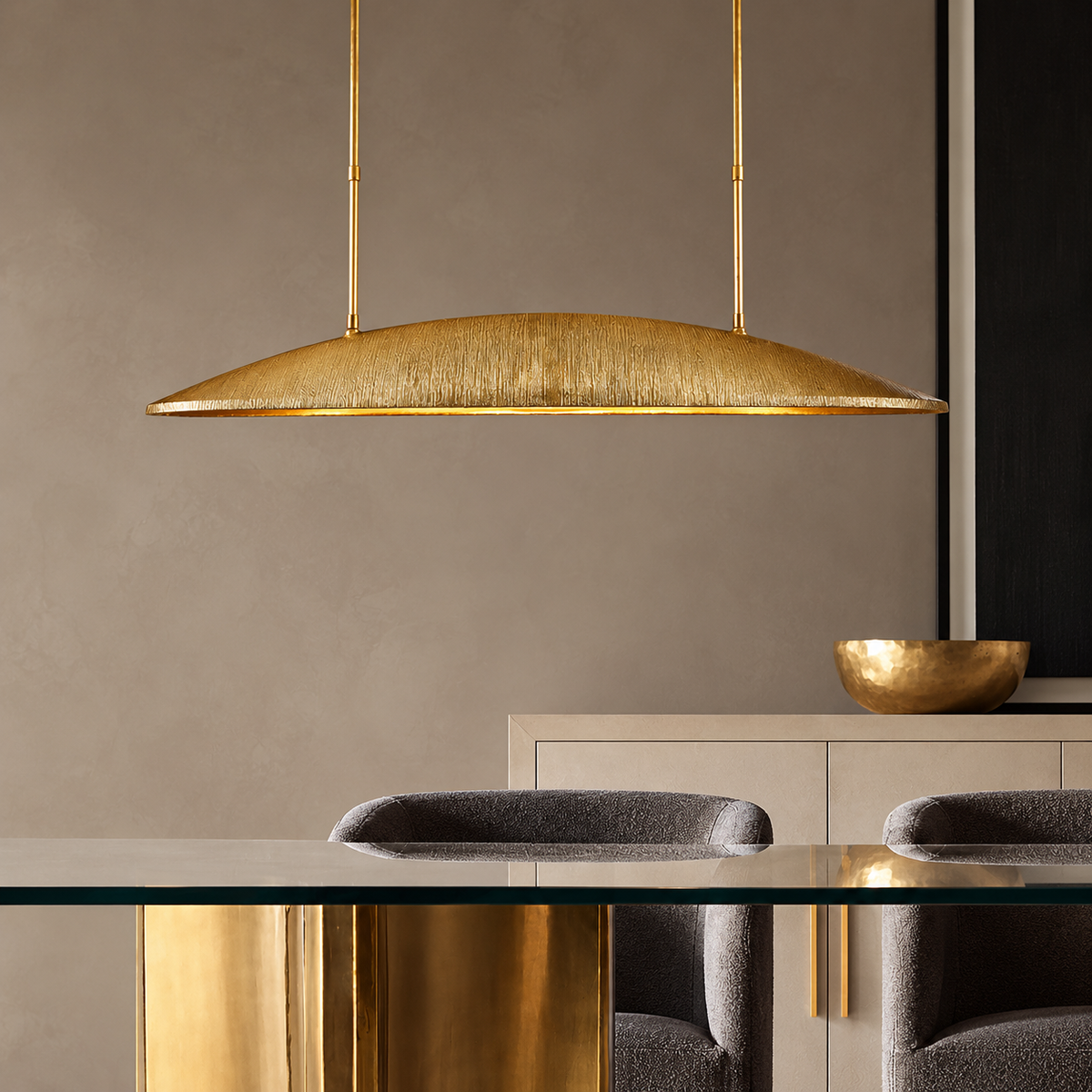 Linear Brass Pendant Light | CLMJU014