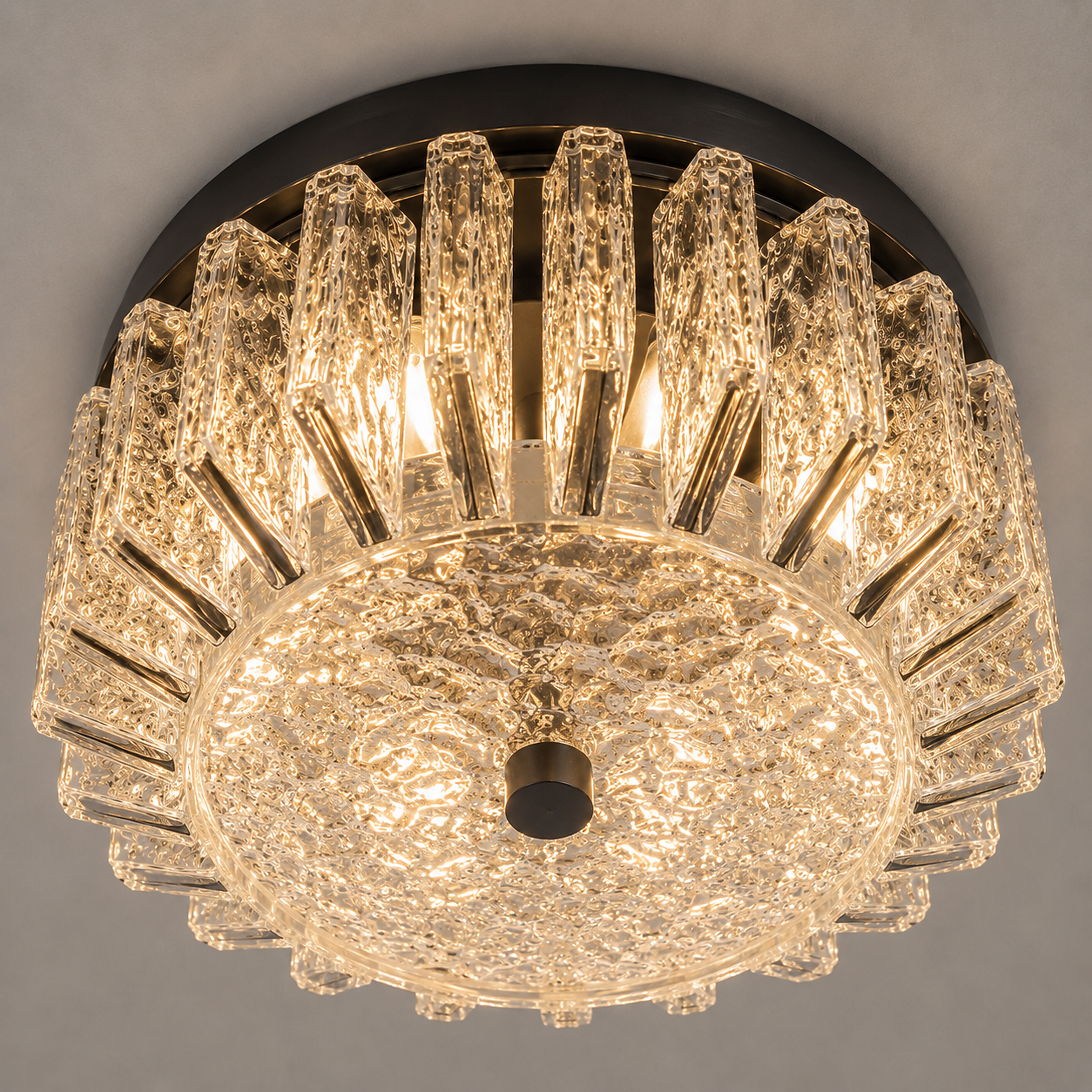 The Clair Flush Mount | Shallow Glass & Brass | CLND037