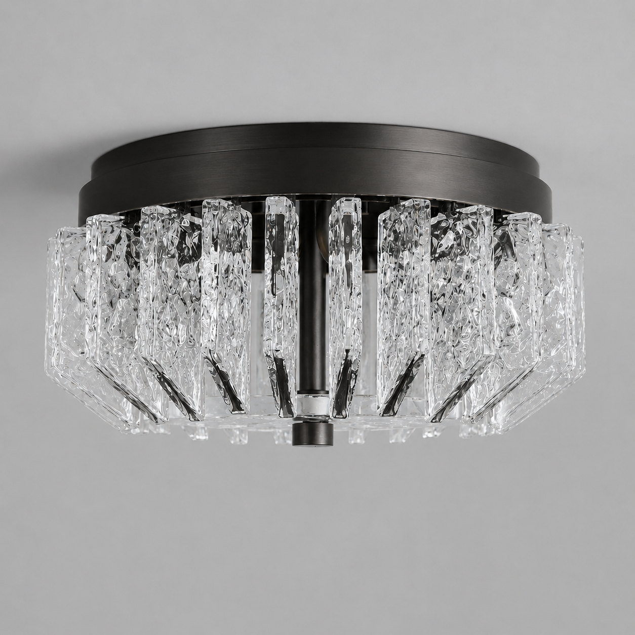 The Clair Flush Mount | Shallow Glass & Brass | CLND037