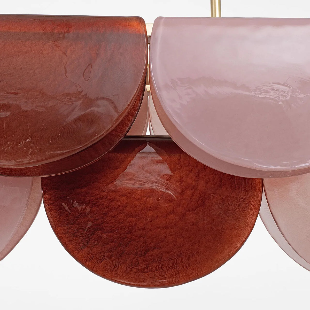 Petalo Linear Chandelier — Hand-Blown Burgundy Glass & Brass | CL89AGPET