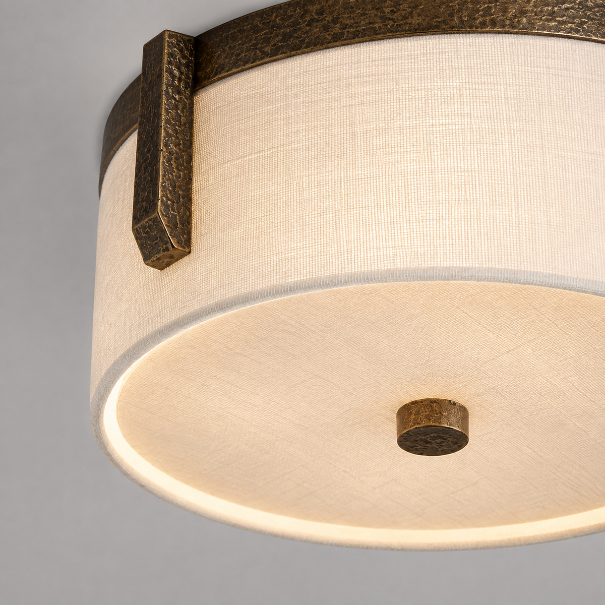 The Linnea Flush Mount | Linen & Brass | CLND036