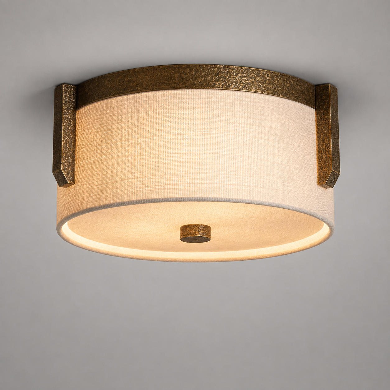 The Linnea Flush Mount | Linen & Brass | CLND036