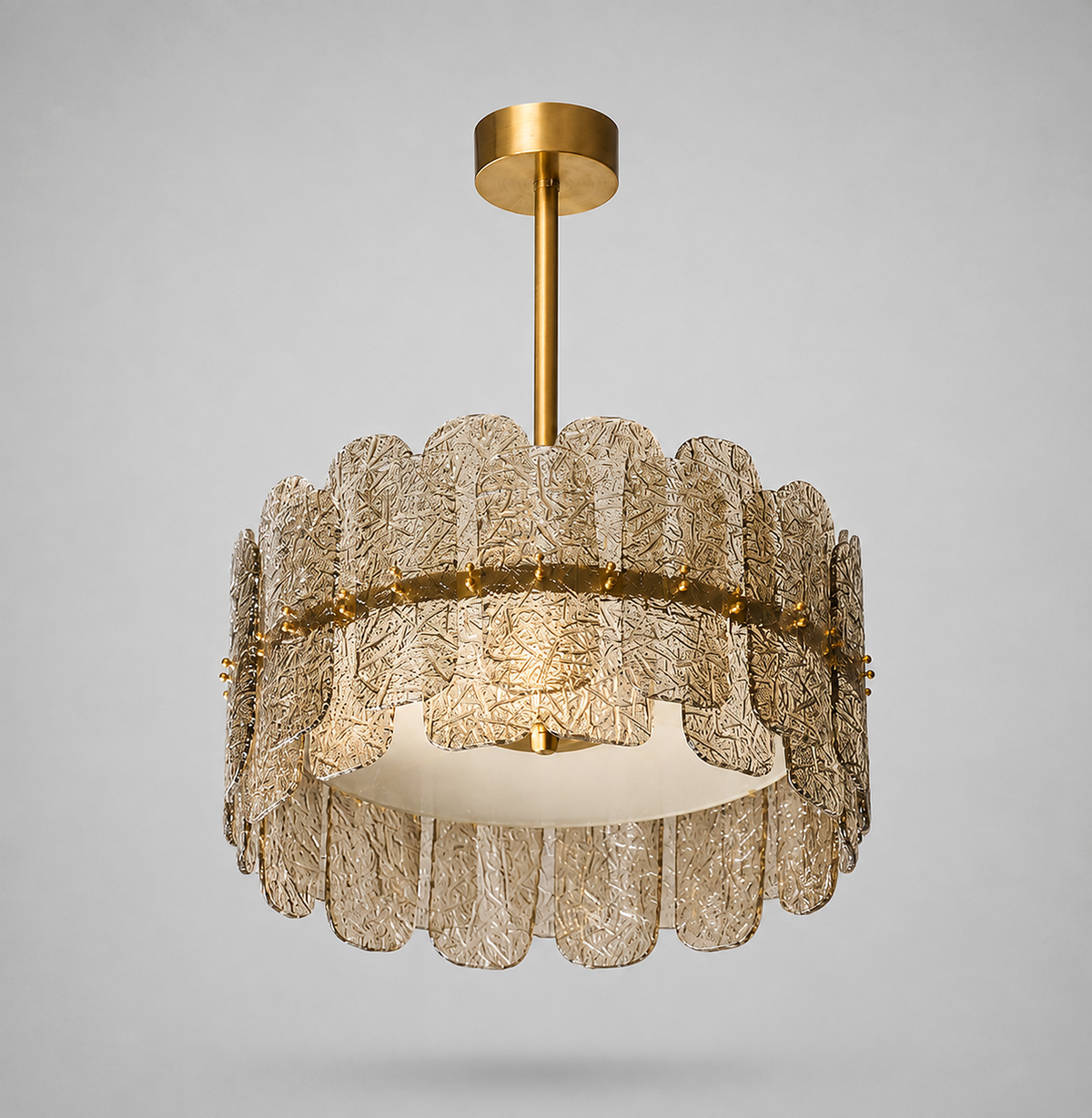 The Nocturne Chandelier | Smoky Art Glass & Brass | CLND007