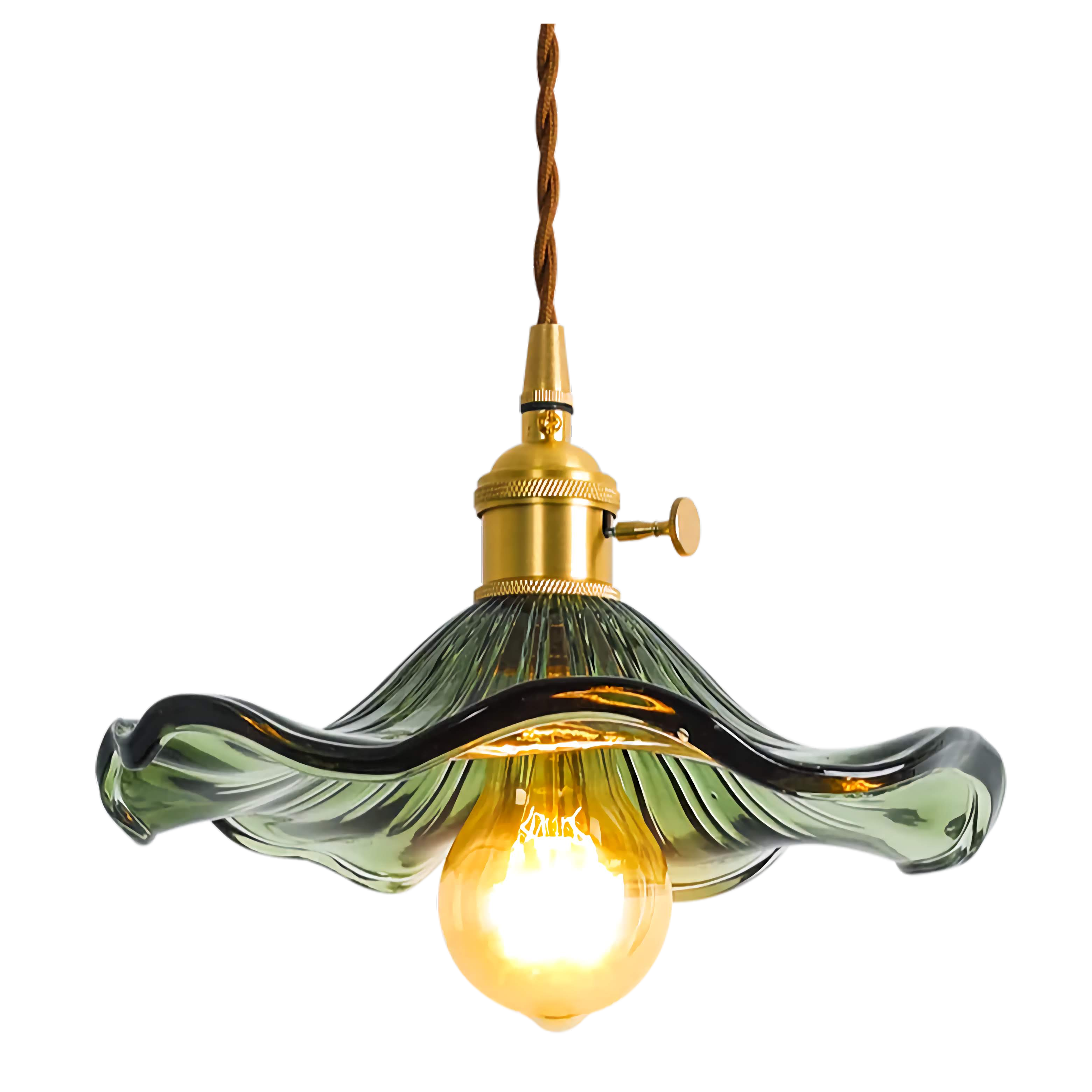 COLORFUL GLASS FLOWERS COPPER PENDANT LIGHTING | MARENO DESIGN CL743
