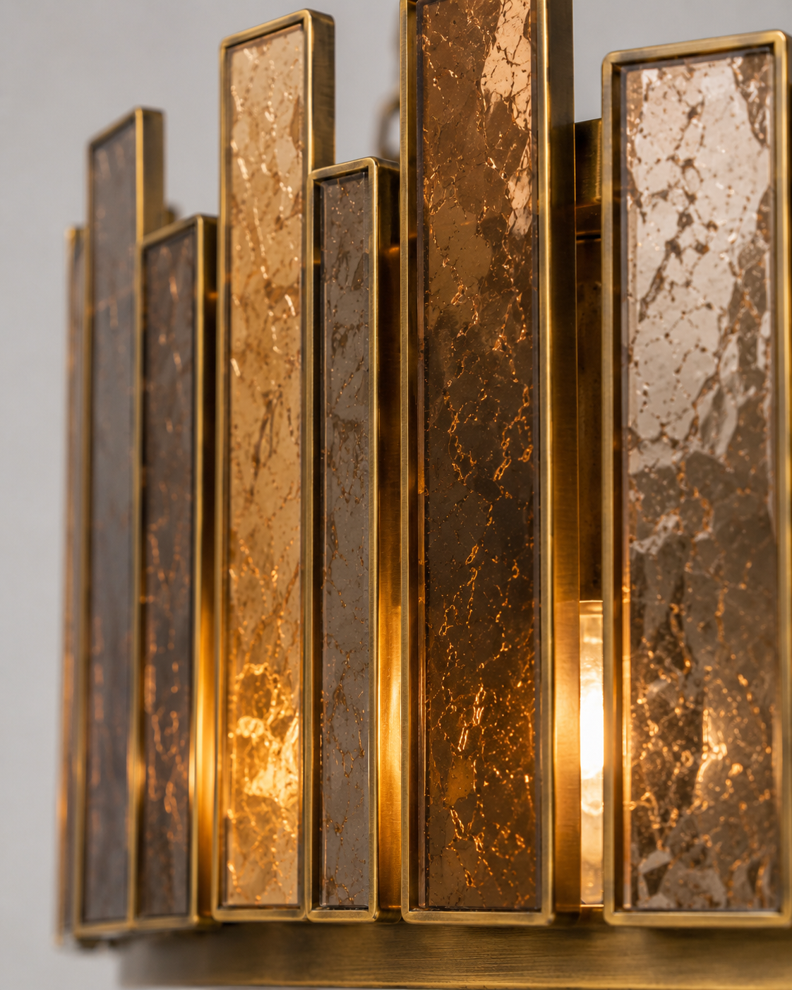 The Solstice Drum Chandelier | Antique Mirrored Glass & Aged Brass