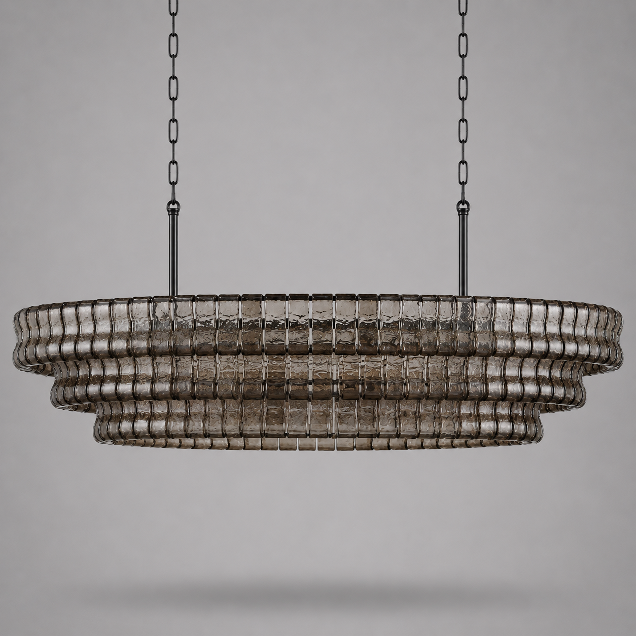 The Verdita Chandelier | Amber Curved Glass | CLND019