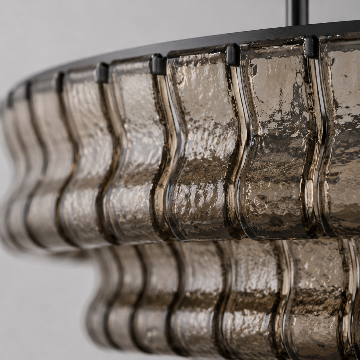The Verdita Chandelier | Amber Curved Glass | CLND019
