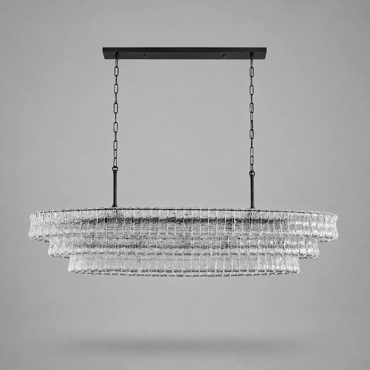 The Verdita Chandelier | Clear Curved Glass | CLND021C
