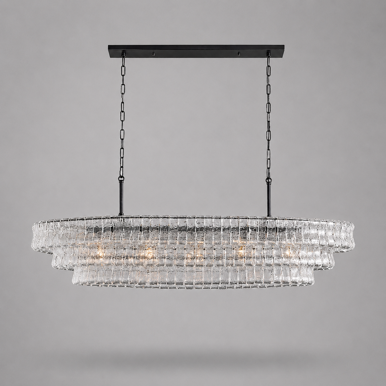 The Verdita Chandelier | Clear Curved Glass | CLND021C