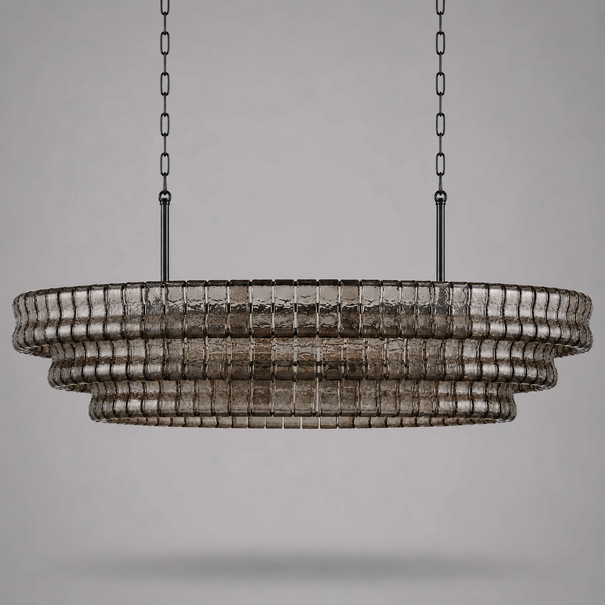 The Verdita Chandelier | Amber Curved Glass | CLND019