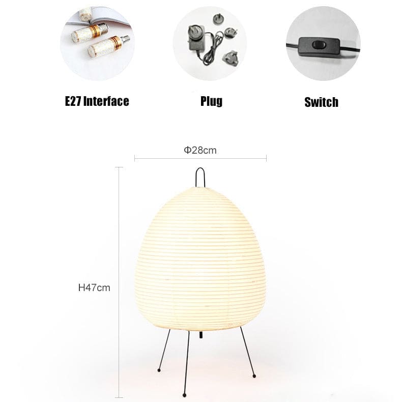 Akari 1ad | Tripod Table Lamp | Noguchi | Paper for Japandi Minimalism Wabi-sabi Decor - Lamps