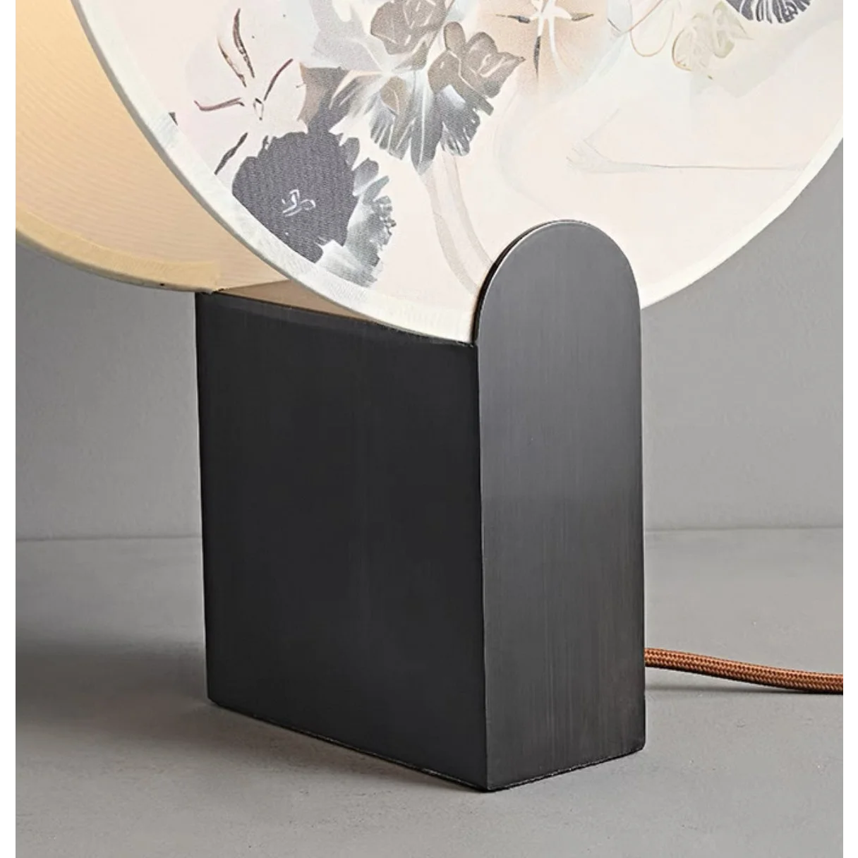 White botanical diffuser lamp glowing warm