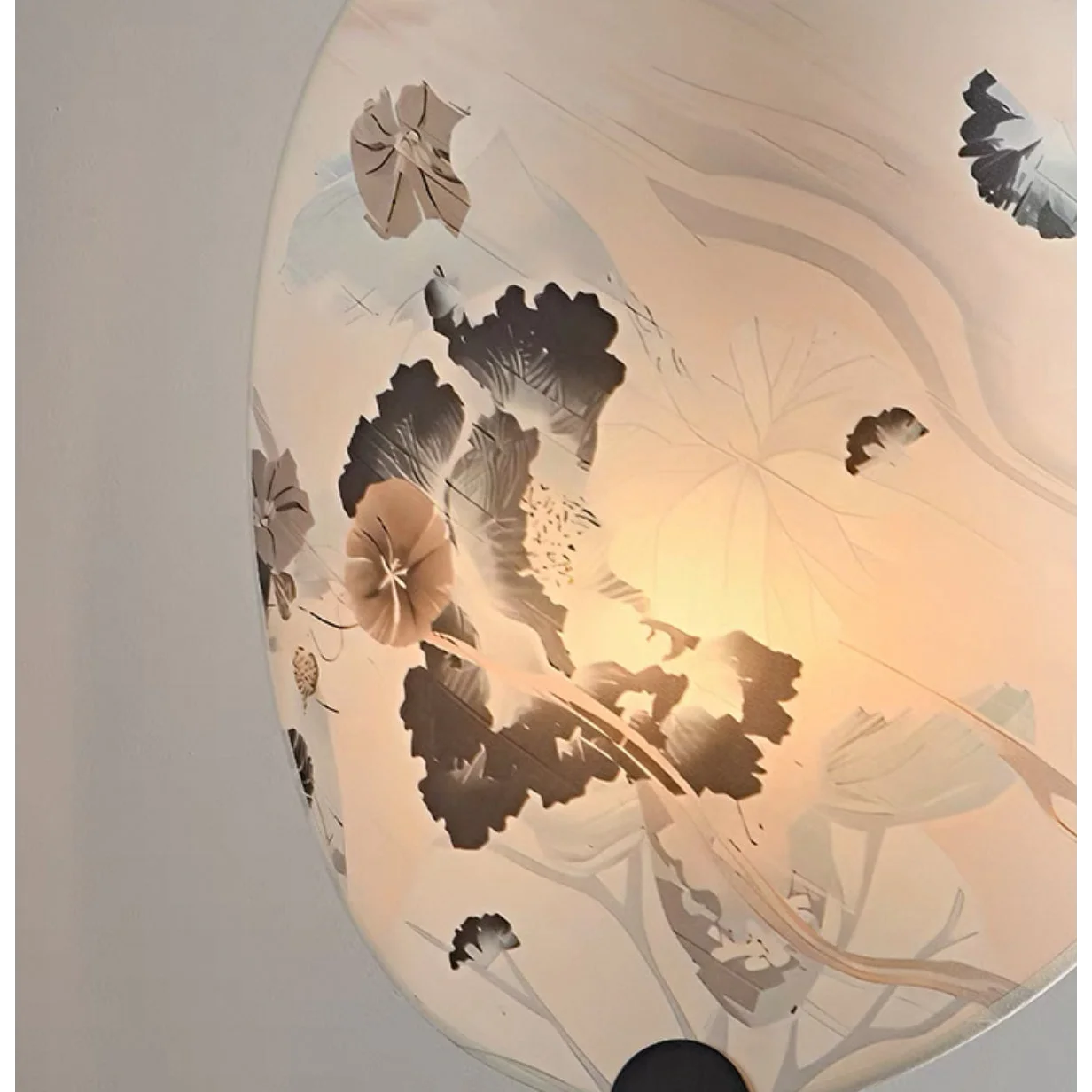 Akira white botanical table lamp full view