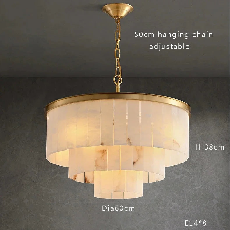Alabaster Chandelier for Dining Room | Gold Finish | Casalola Lights
