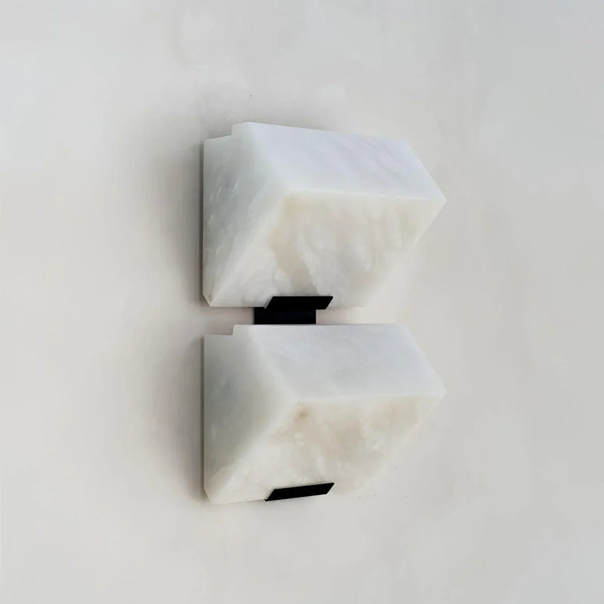 Genuine Alabaster Block Wall Sconce Black | 1 2 or 3 Stone Blocks Hallway Light 2700k Led Casalola Lights Luxury Lamps