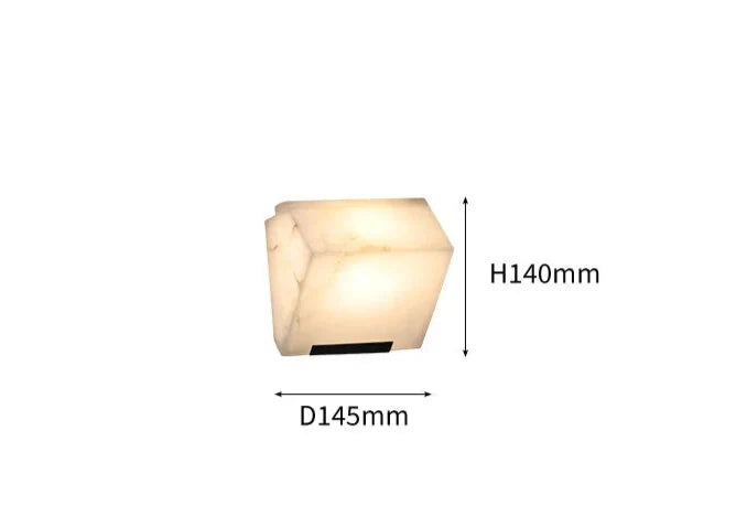 Genuine Alabaster Block Wall Sconce Black | 1 2 or 3 Stone Blocks Hallway Light 2700k Led Casalola Lights Luxury Lamps