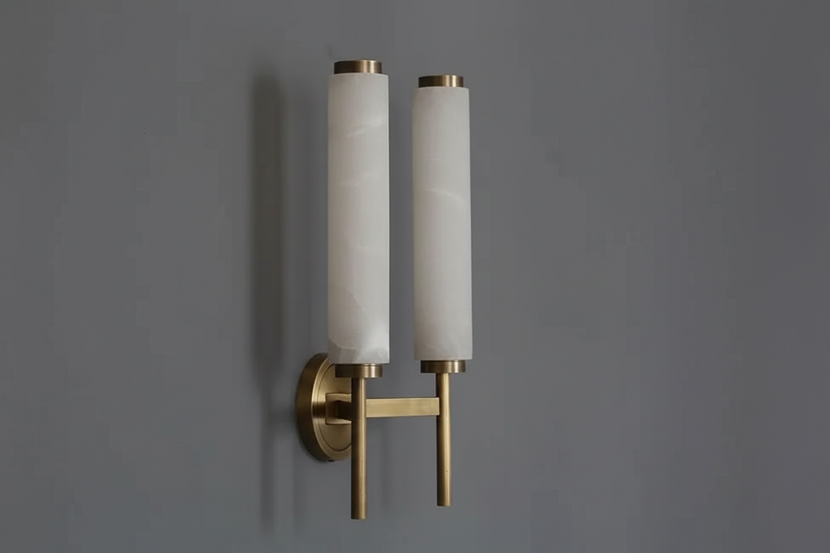 Genuine Alabaster Up & Down Wall Sconce Brass | 1 or 2 Heads E12/e14 Bedside Foyer Light Casalola Lights Luxury Lamps