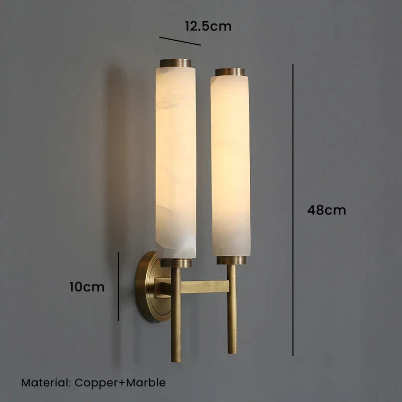 Genuine Alabaster Up & Down Wall Sconce Brass | 1 or 2 Heads E12/e14 Bedside Foyer Light Casalola Lights Luxury Lamps