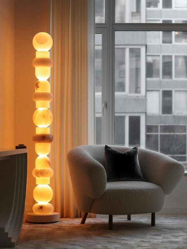 Totem Alabaster Floor Lamp | Real Luxury Marble for High-end Interiors - Lamps