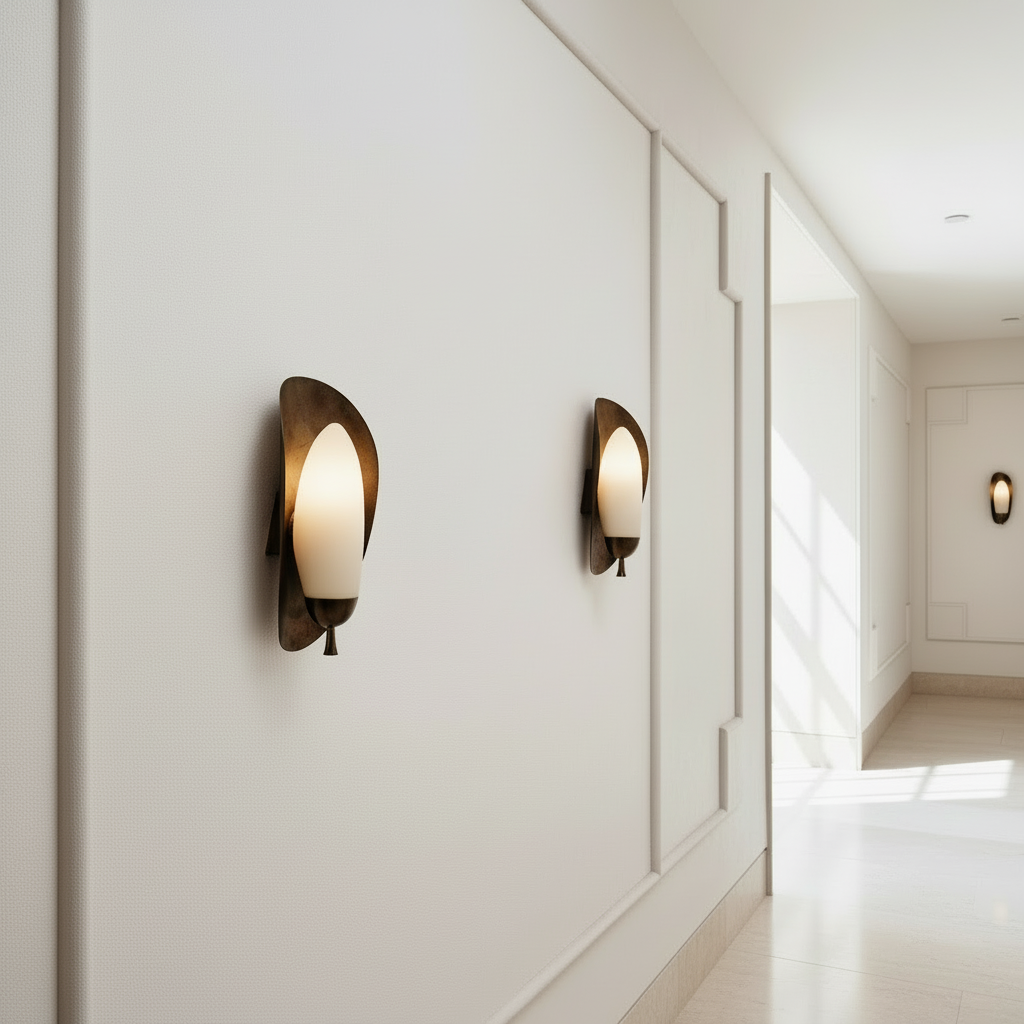 Alabaster and Copper Wall Sconce – Casalola Vertical Stone Column Light for Bedroom & Hallway Casalolalights Luxury