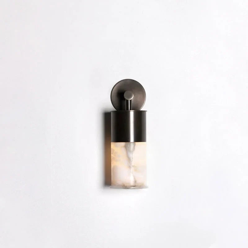 Alabaster Cylinder Wall Sconce Brass | Vanity Pair Corridor Light Bedside 43cm Stone Glow Casalola Lights Luxury Lamps