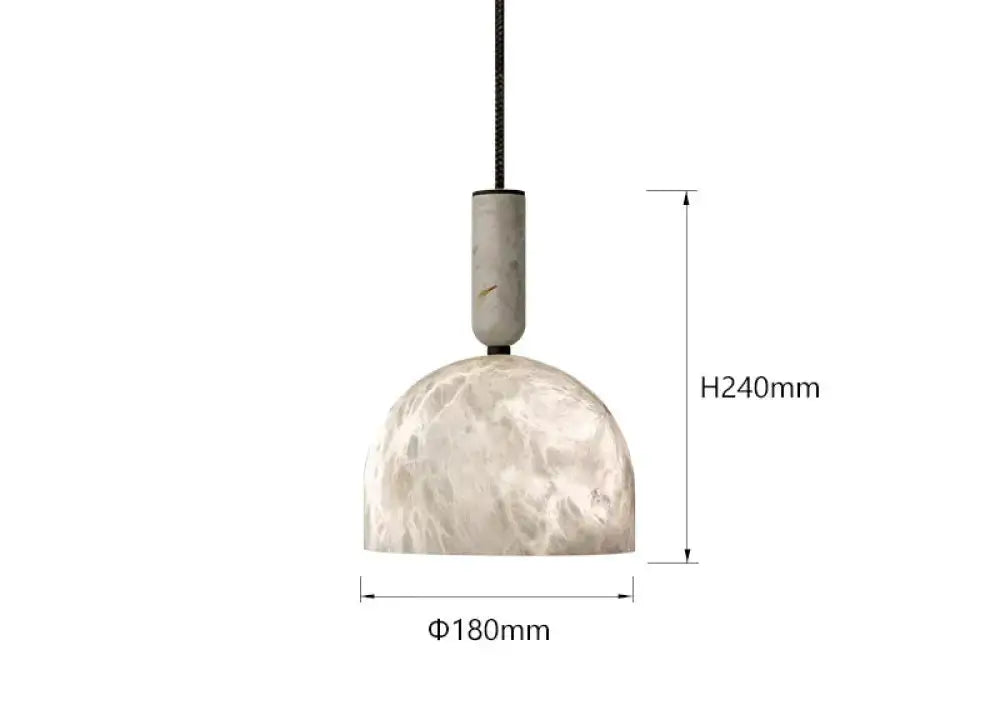 Alabaster Dome Pendant Light | Modern Hanging Ceiling Fixture - Lamps