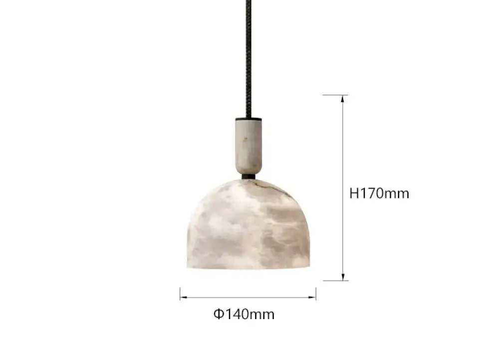 Alabaster Dome Pendant Light | Modern Hanging Ceiling Fixture - Lamps