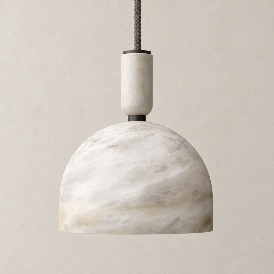 Alabaster Dome Pendant Light