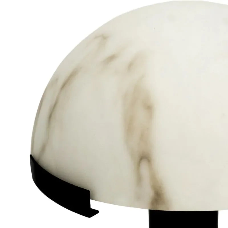 Alabaster and Black Table Lamp for Bedroom Living Room | Carved Dome Modern Minimalist Bedside Casalola Lights Luxury