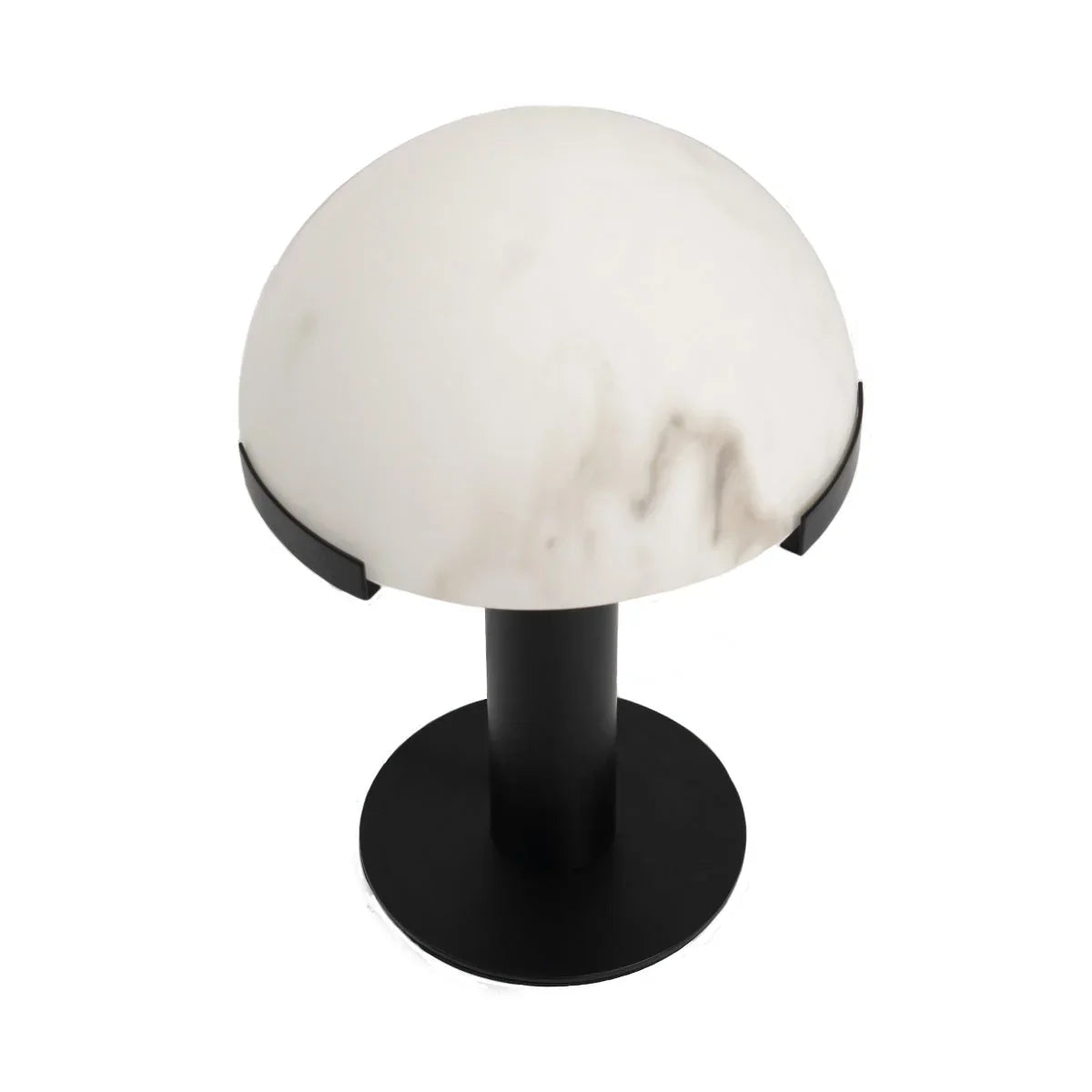 Alabaster and Black Table Lamp for Bedroom Living Room | Carved Dome Modern Minimalist Bedside Casalola Lights Luxury