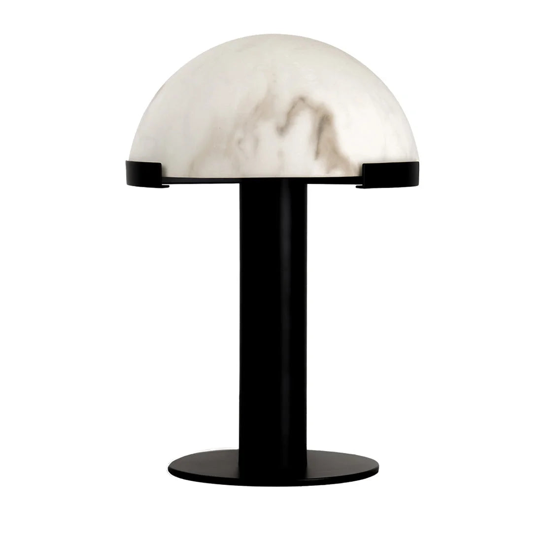 Alabaster and Black Table Lamp for Bedroom Living Room | Carved Dome Modern Minimalist Bedside Casalola Lights Luxury