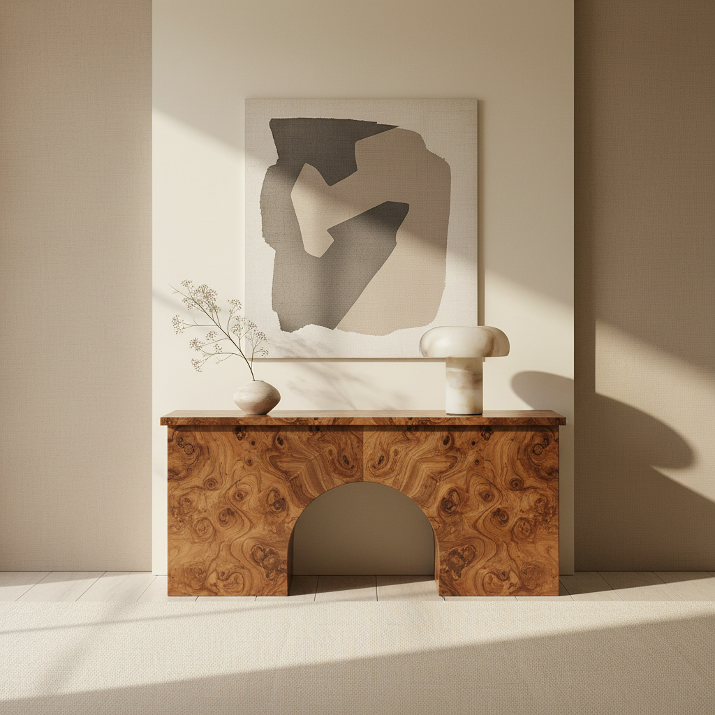 Marble dome table lamp glowing warm