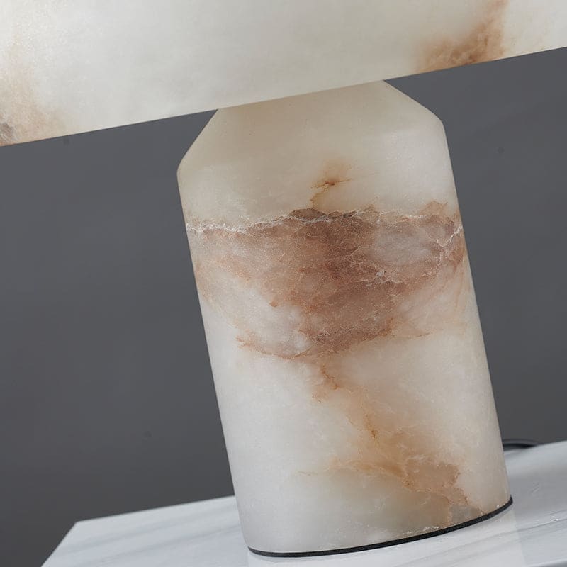 Alabaster Dome Table Lamp | Sculptural Designer Accent Light - Lamps