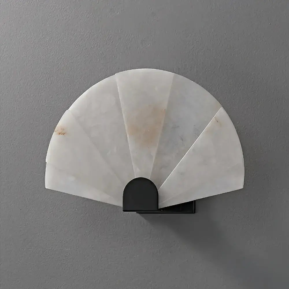 Fan-shaped Alabaster Wall Sconce – Sculptural Modern Accent - Sconces