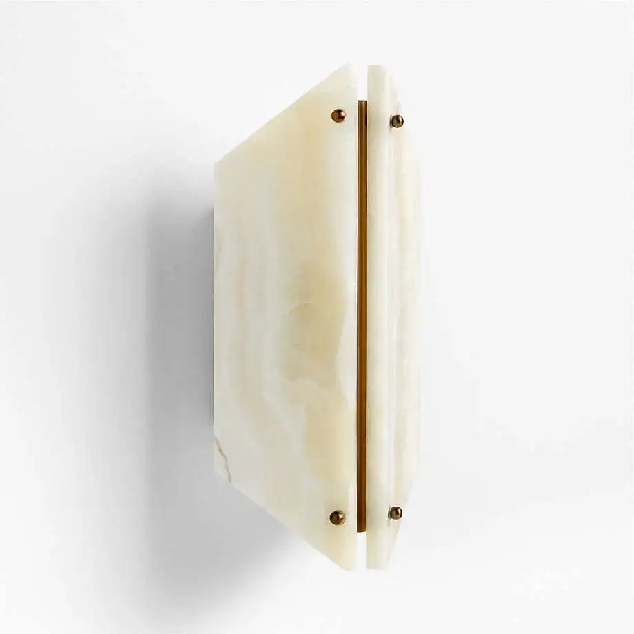 Hand-crafted Alabaster Marble Wall Sconce – Onyx Light for Modern Minimalist Interiors - Sconces