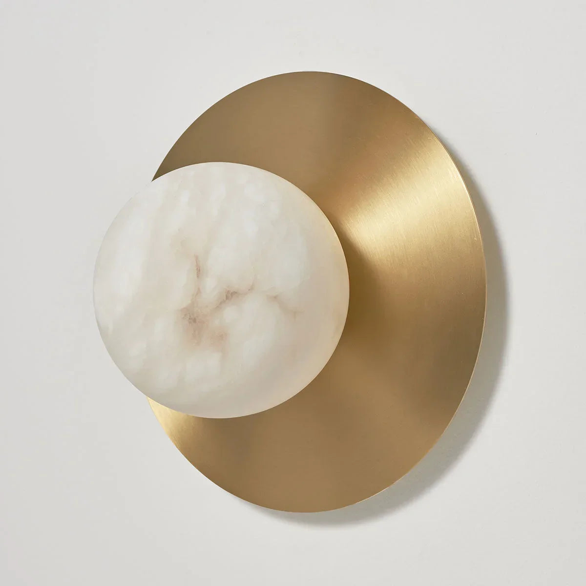 Alabaster Globe & Copper Disc Wall Sconce | Halo Stone-sphere Modern Minimalist Bedroom Hallway Casalolalights Luxury