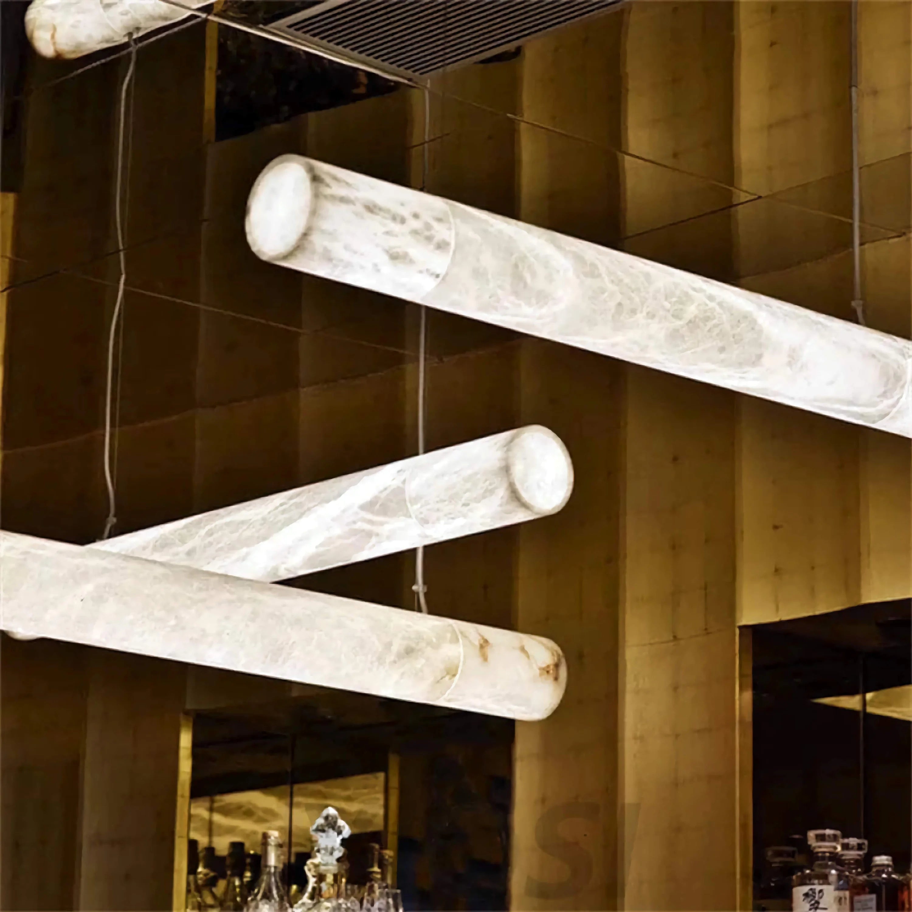 Modern Linear Alabaster Hanging Lamps Chandelier for Dining Room and Kitchen | Casalola Lights